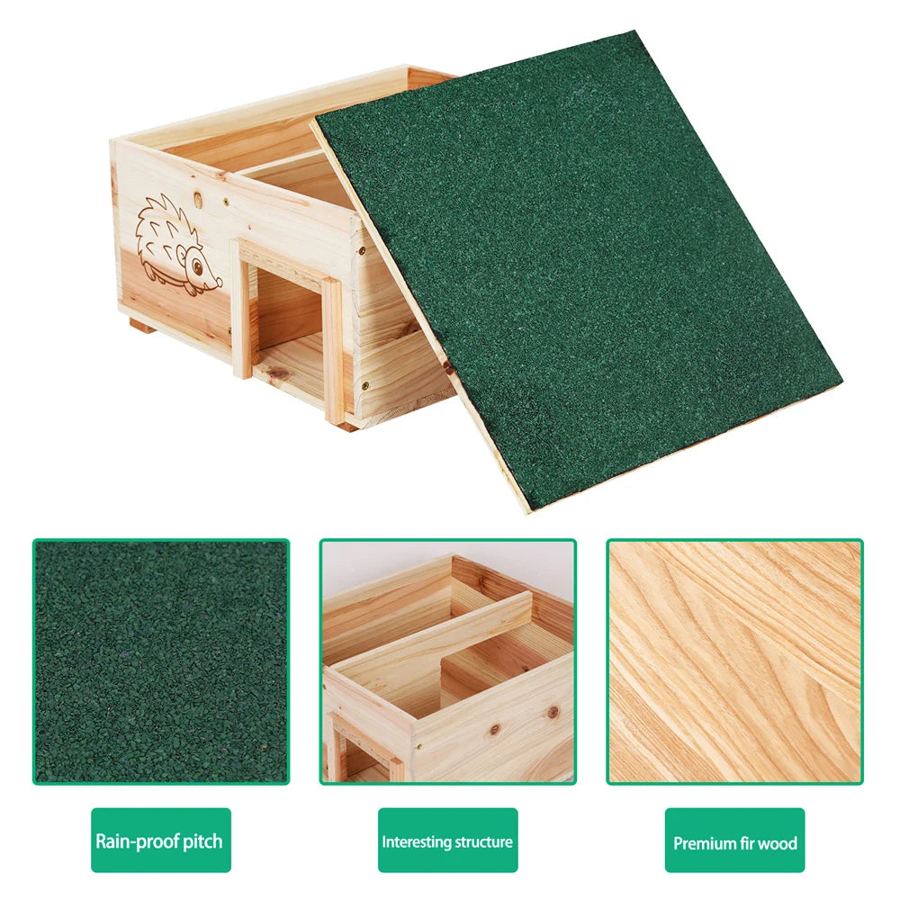 Wooden Hedgehog House