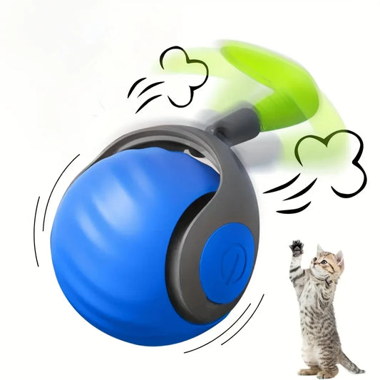 Interactive Cat Ball Toy with Feather
