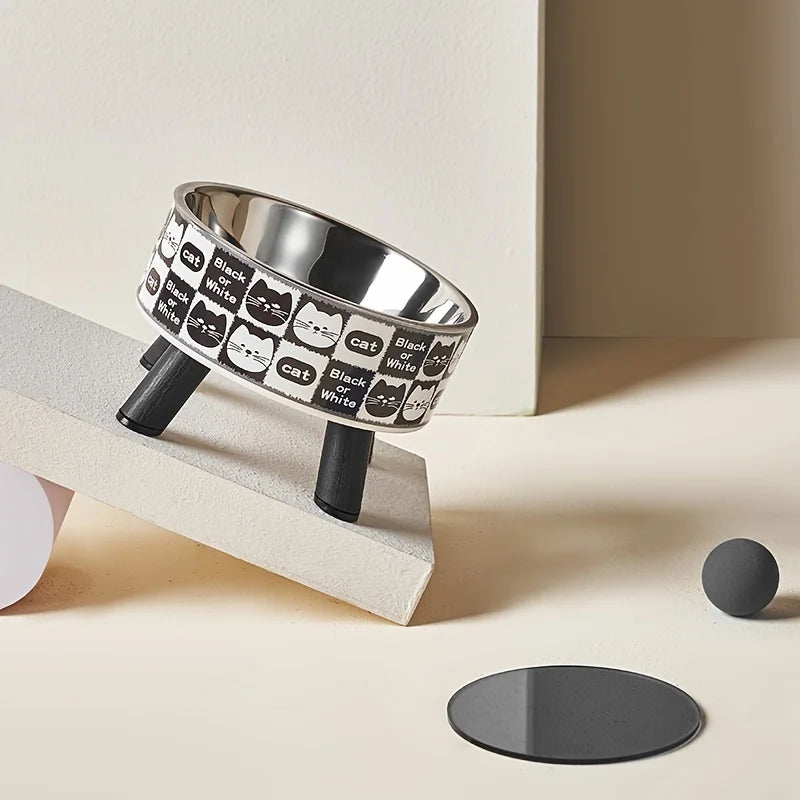Elevated stainless steel cat bowl